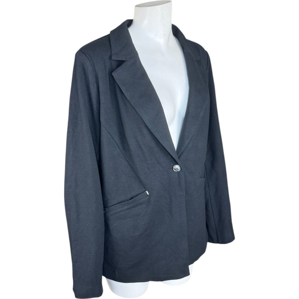 Women with‎ Control Cotton Jersey Blazer Black Medium NWT Career Business  Lined - Picture 7 of 15